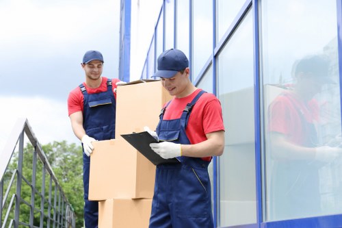 Professional loading of boxes and furniture into a van