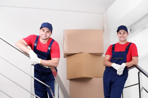Staff and customers following safe access rules in a storage facility