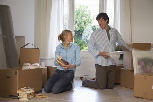 Fragile household items carefully wrapped by packing services in Westbrompton