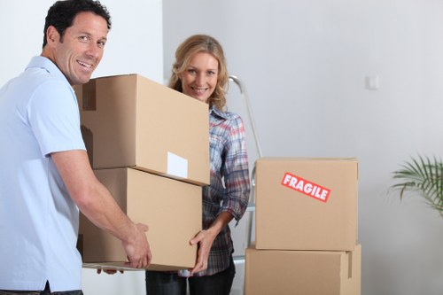 Packing boxes and household items for a Westbrompton home relocation